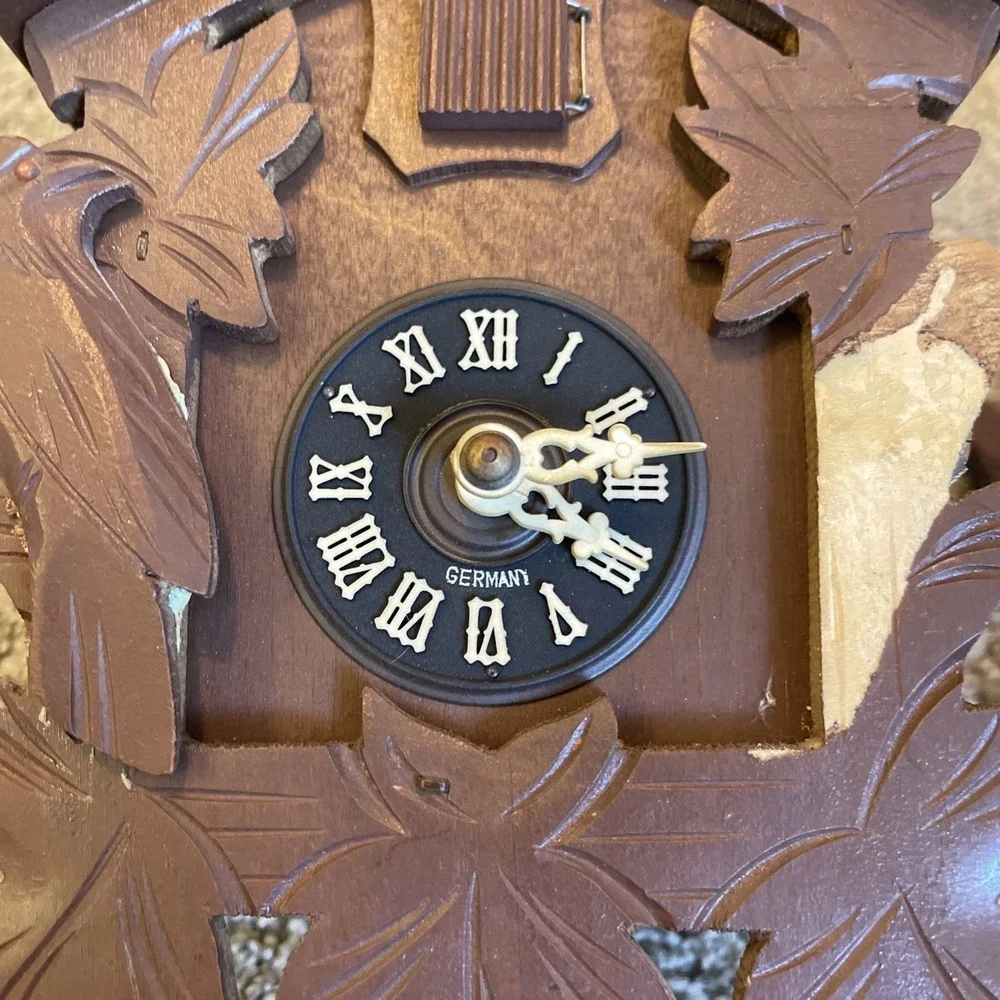 German Cuckoo Clock Regula Movement UNTESTED For Parts/Repair W/Weights/Pendulum